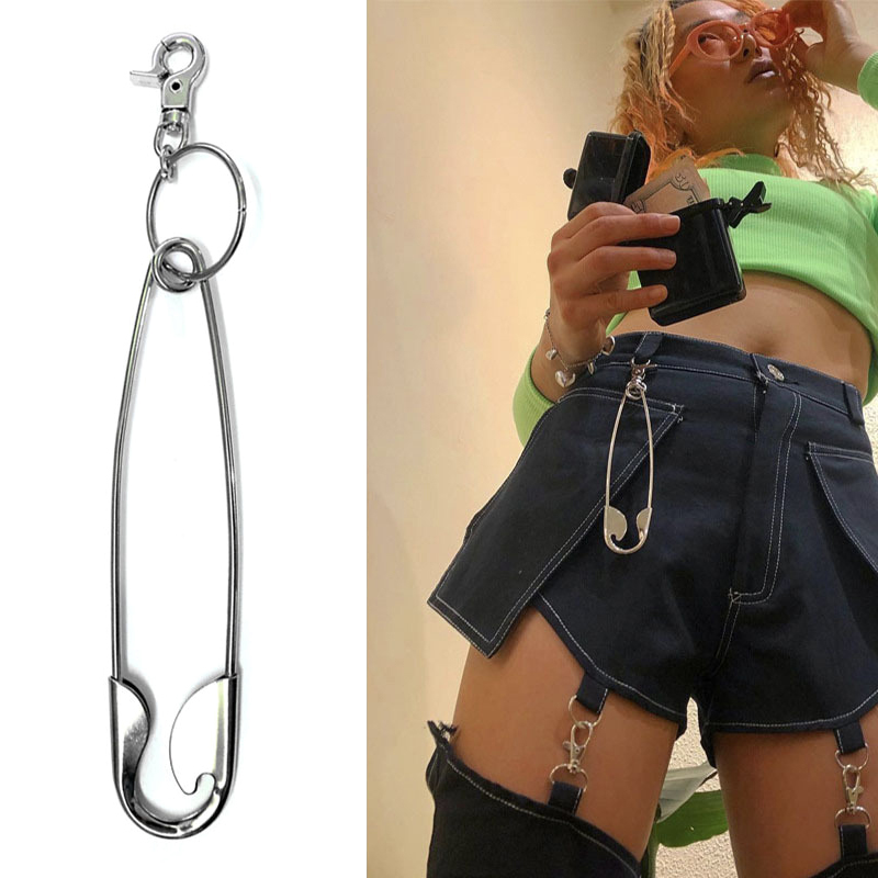 Women'S Jeans Accessories Chain - Punk Big Stainless Steel Safety Pin