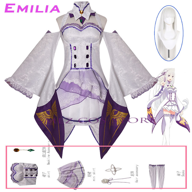Emilia Cosplay Anime Re Zero K - Women'S Anime Accessories review and price