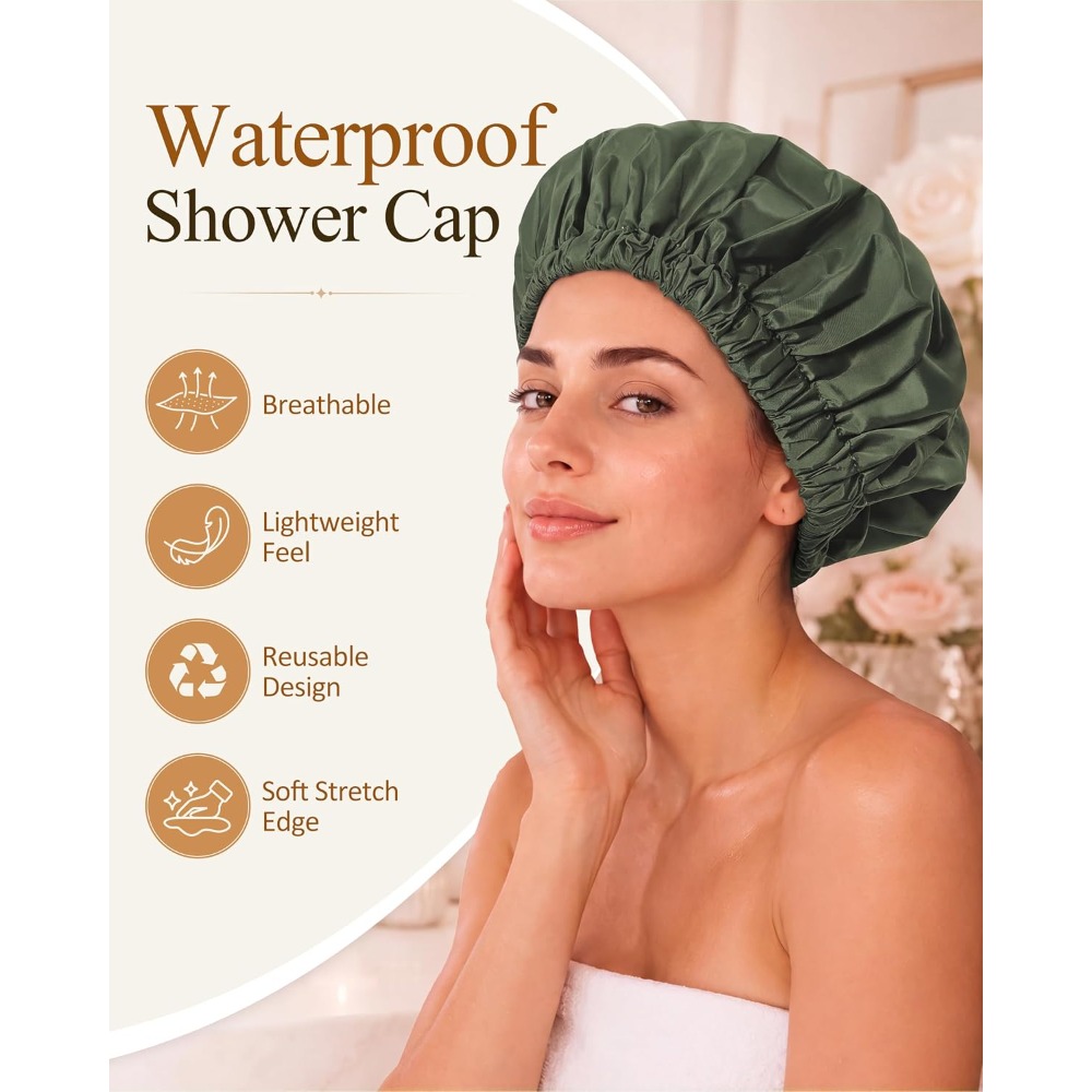 Reusable Waterproof Shower Cap - Women Accessories Images review and price