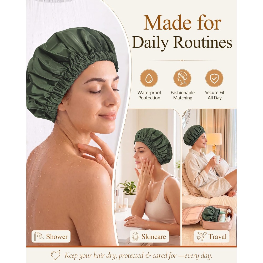 Reusable Waterproof Shower Cap - Women Accessories Images review and price