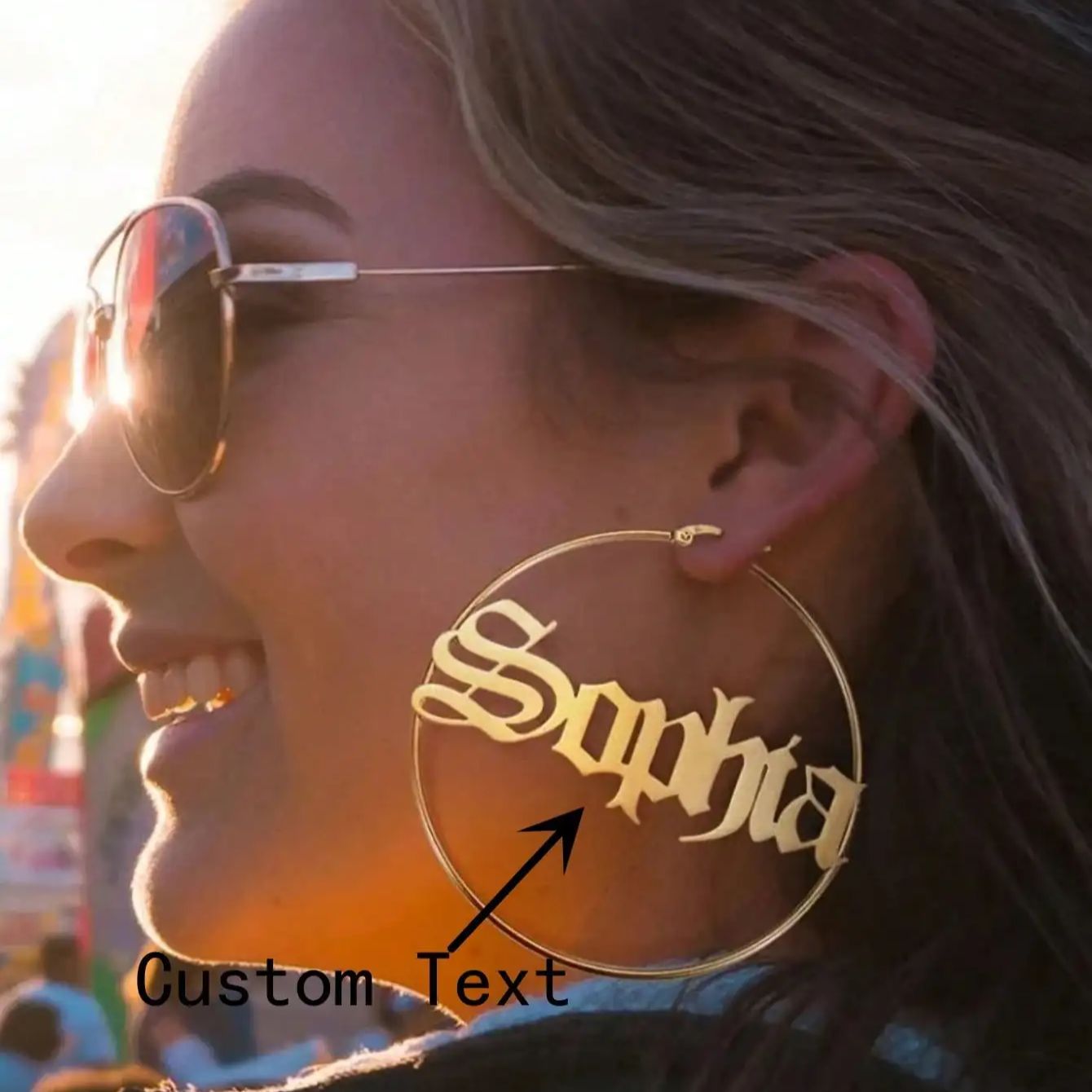 Custom Old English Name Hoop E - Women Accessories Name In English review and price